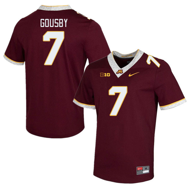 Men #7 Aidan Gousby Minnesota Golden Gophers College Football Jerseys Stitched-Maroon
